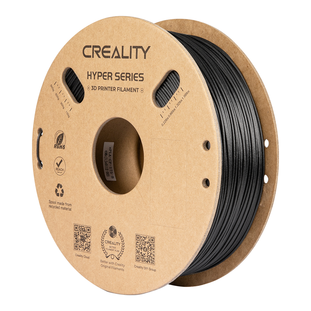 Creality Hyper PLA-CF (Carbon Fiber) Filament Black 1.0kg 1.75mm