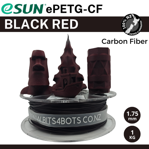 eSun ePETG-CF (Carbon Fiber) Filament - Black Red / 1.75mm / 1kg