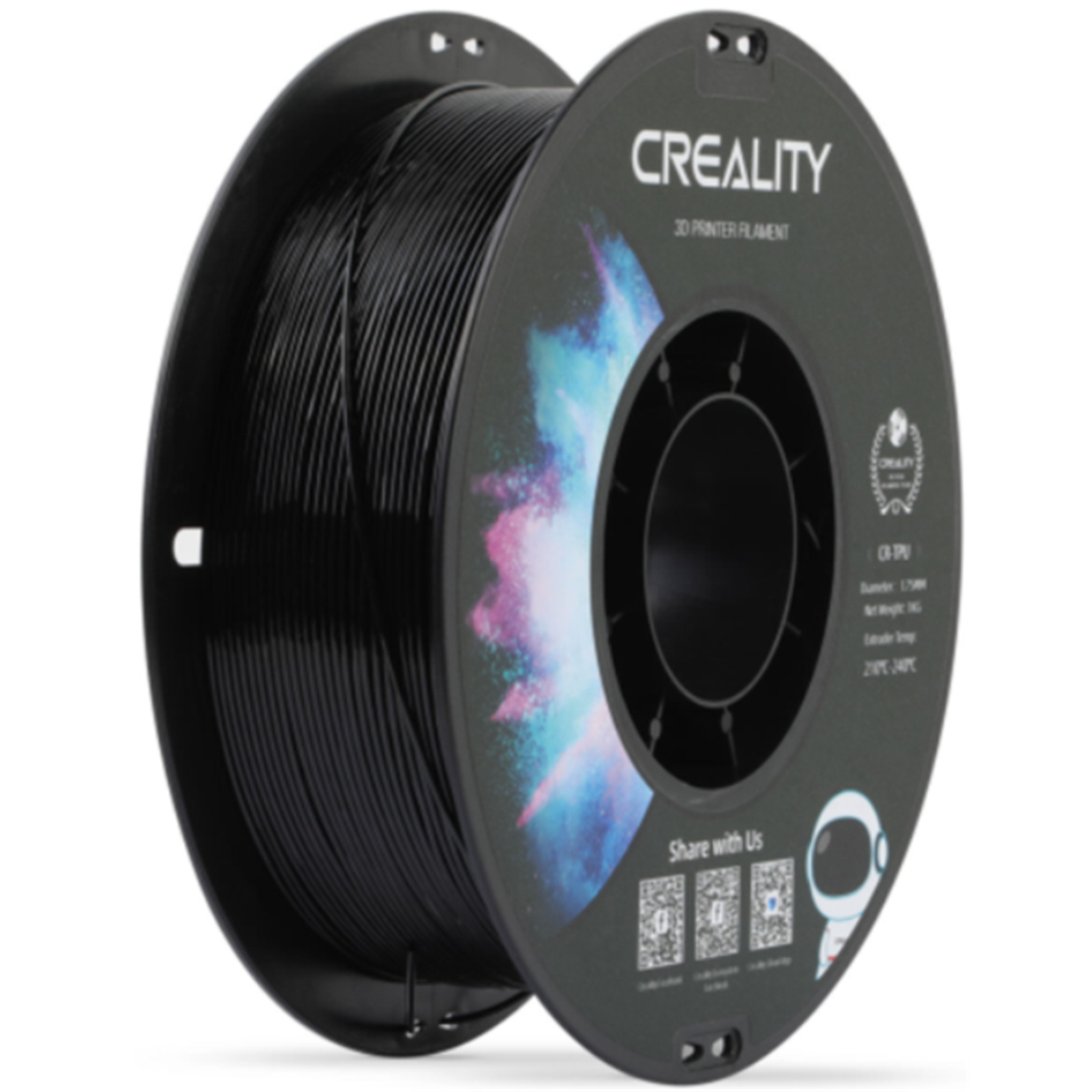 Creality CR-TPU Filament - Black 1kg Roll - 1.75mm
