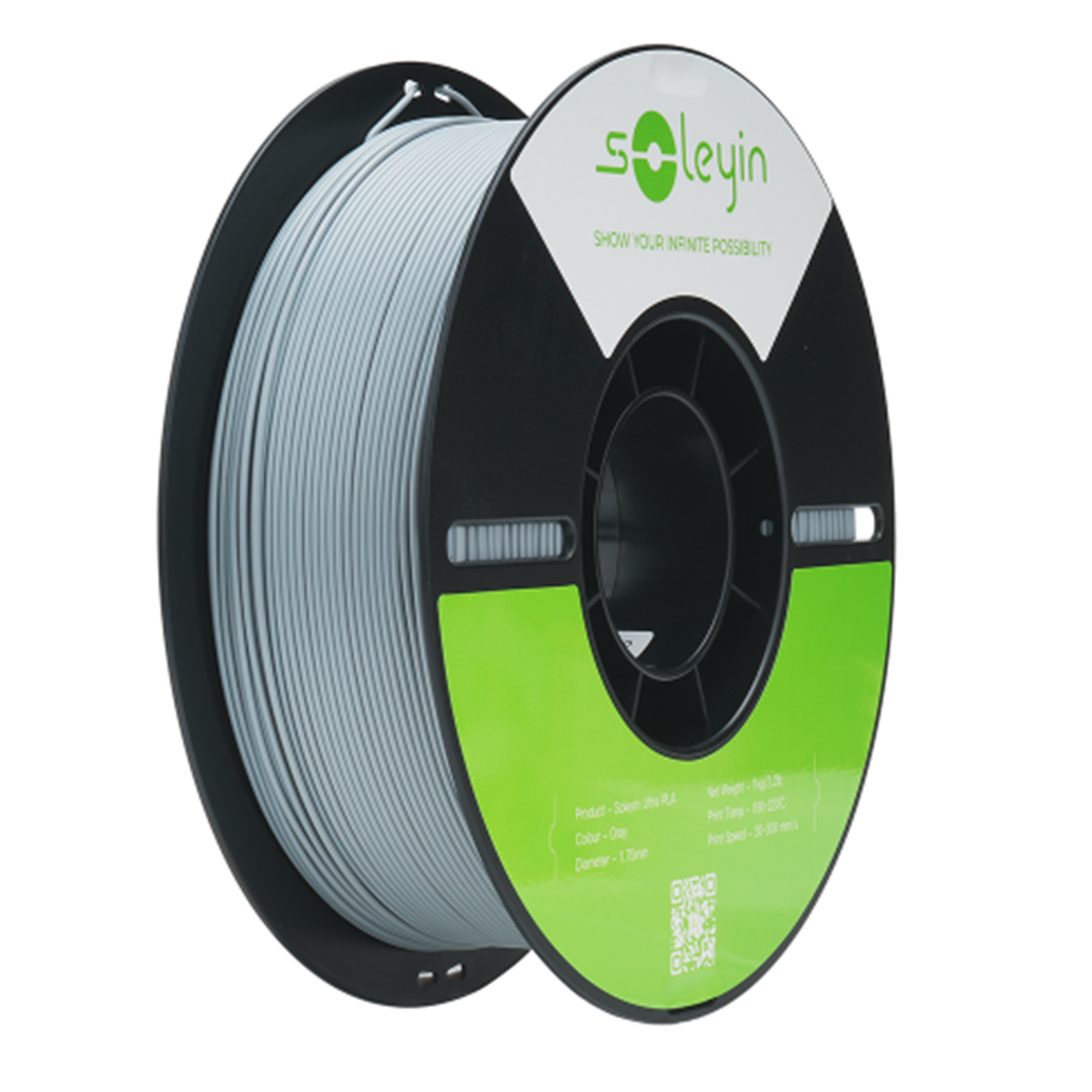 Creality Soleyin Ultra PLA Filament - Grey 1kg - 1.75mm - Enjoy Unlimited Fun with Colorful PLA - High Speed Printing - Safe Material & Eco-Friendly