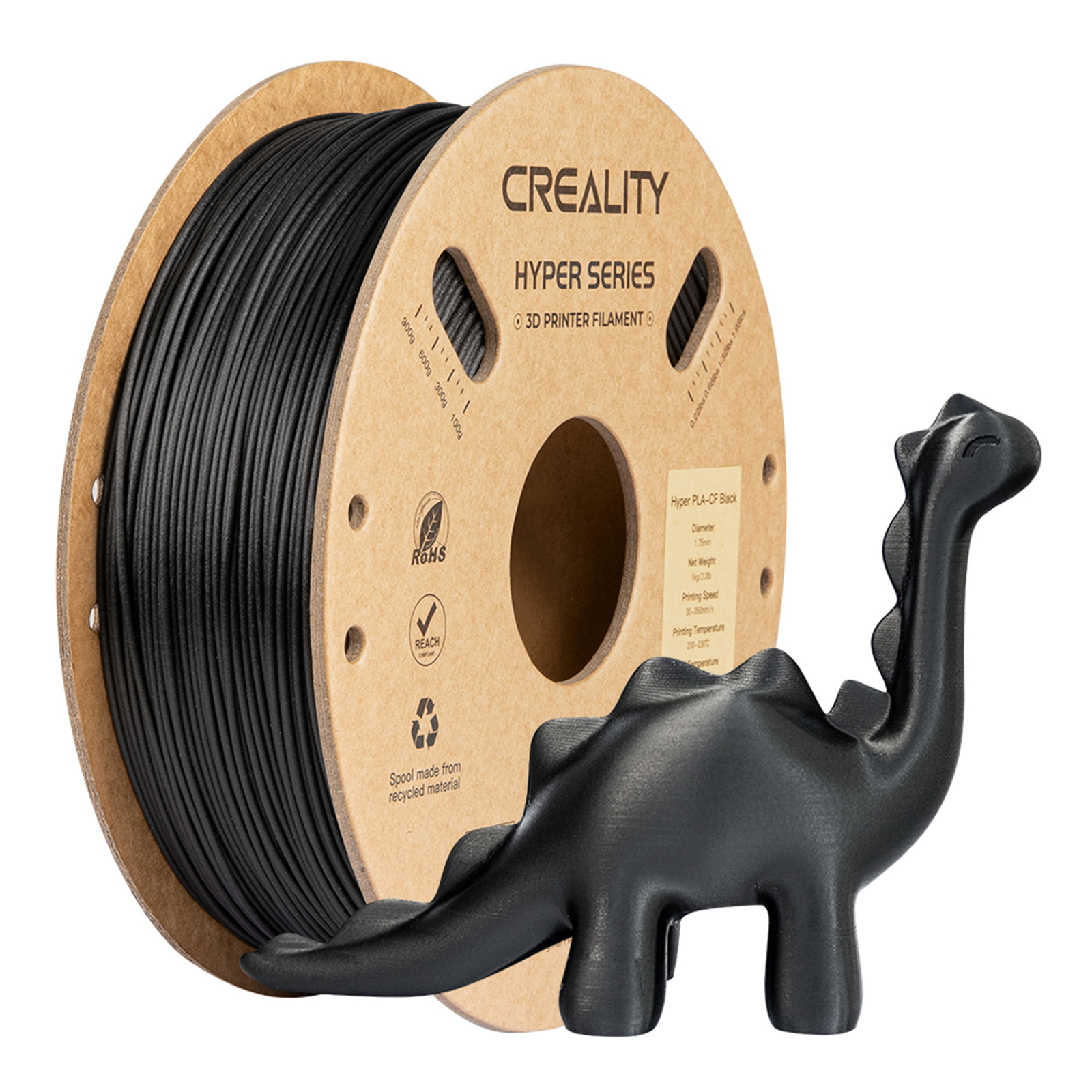 Creality Hyper PLA-CF Carbon Fiber Filament for Creality K1C / K1 Max - Black 1kg Roll - 1.75mm
