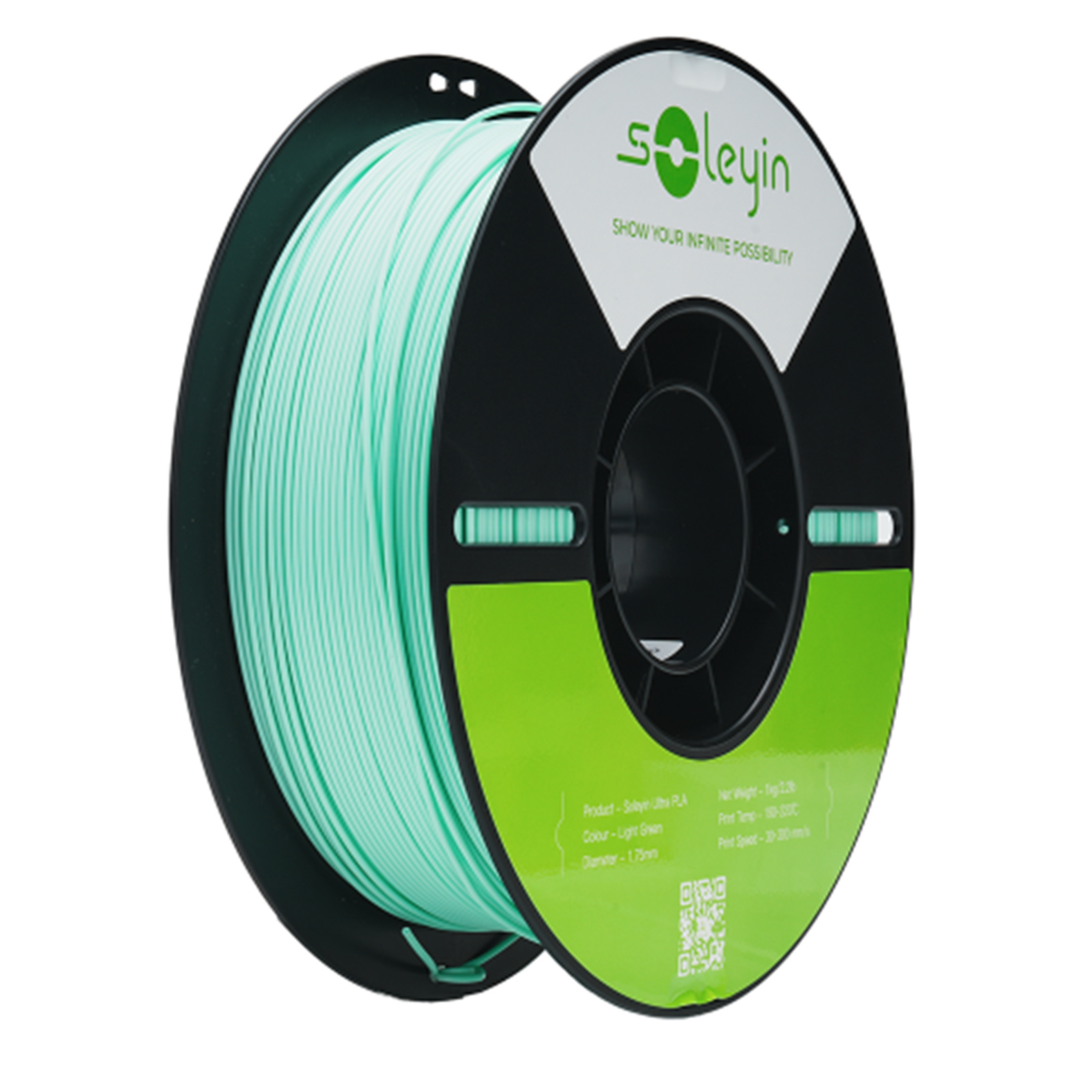 Creality Soleyin Ultra PLA Filament - Light Green 1kg - 1.75mm - Enjoy Unlimited Fun with Colorful PLA - High Speed Printing - Safe Material & Eco-Friendly