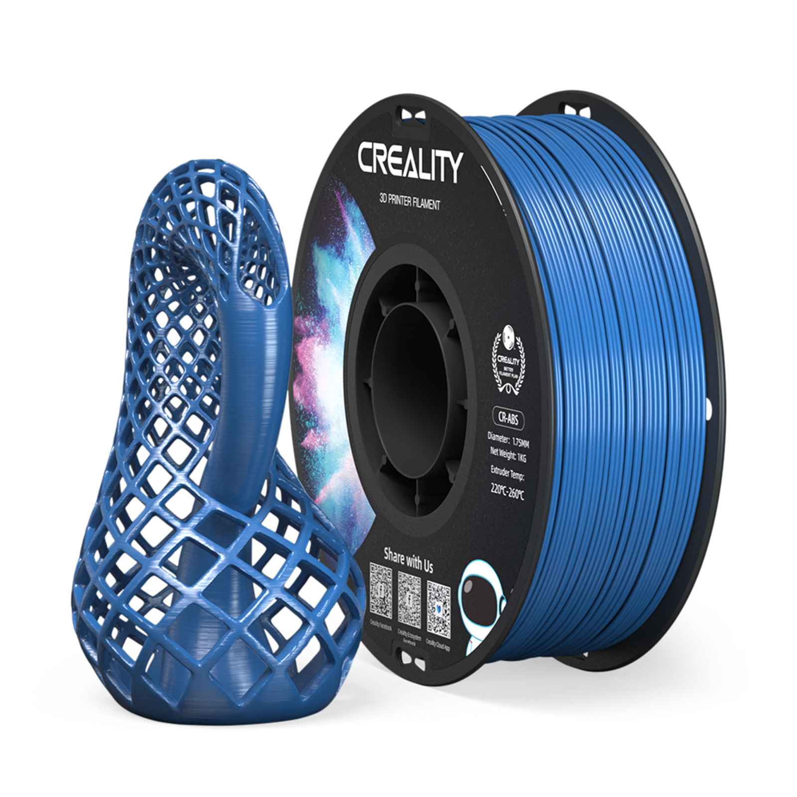 Creality CR-ABS Filament - Blue 1kg Roll - 1.75mm