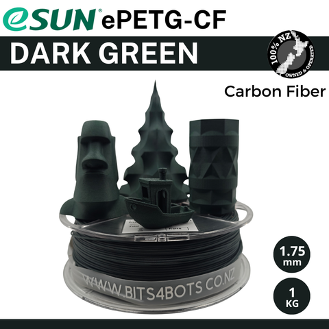 eSun ePETG-CF (Carbon Fiber) Filament - Dark Green / 1.75mm / 1kg