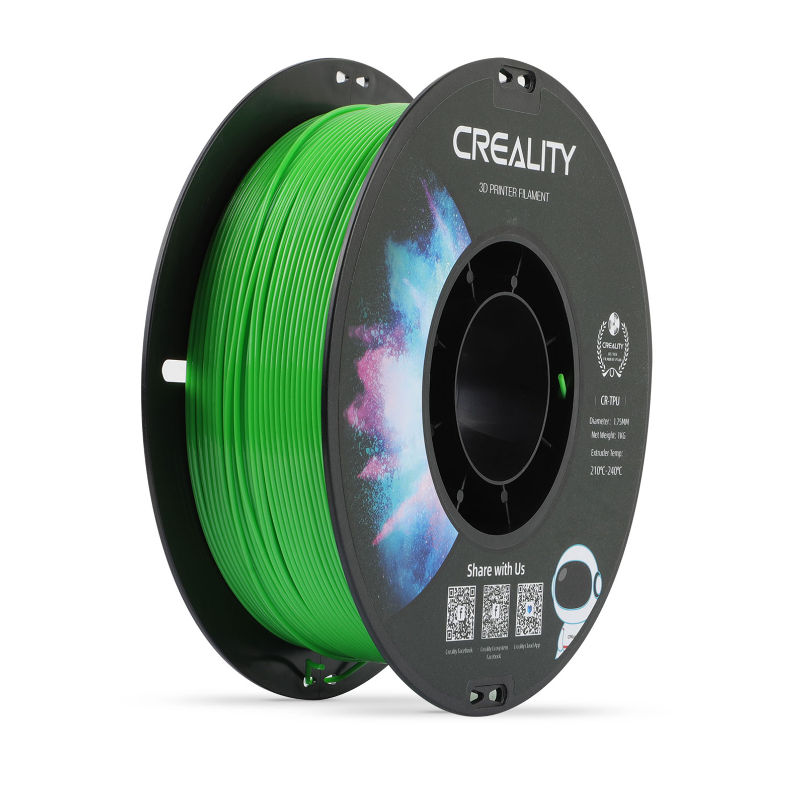 Creality CR-TPU Filament - Green 1kg Roll - 1.75mm