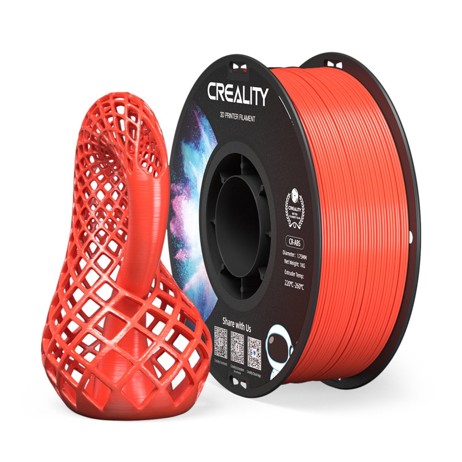 Creality CR-ABS Filament - Red 1kg Roll - 1.75mm