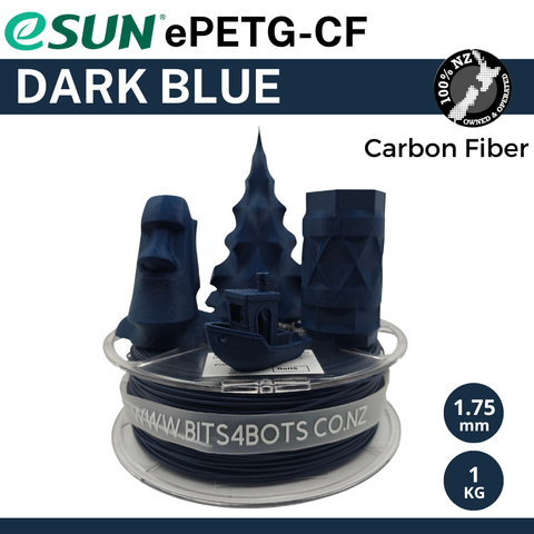 eSun ePETG-CF (Carbon Fiber) Filament - Dark Blue / 1.75mm / 1kg