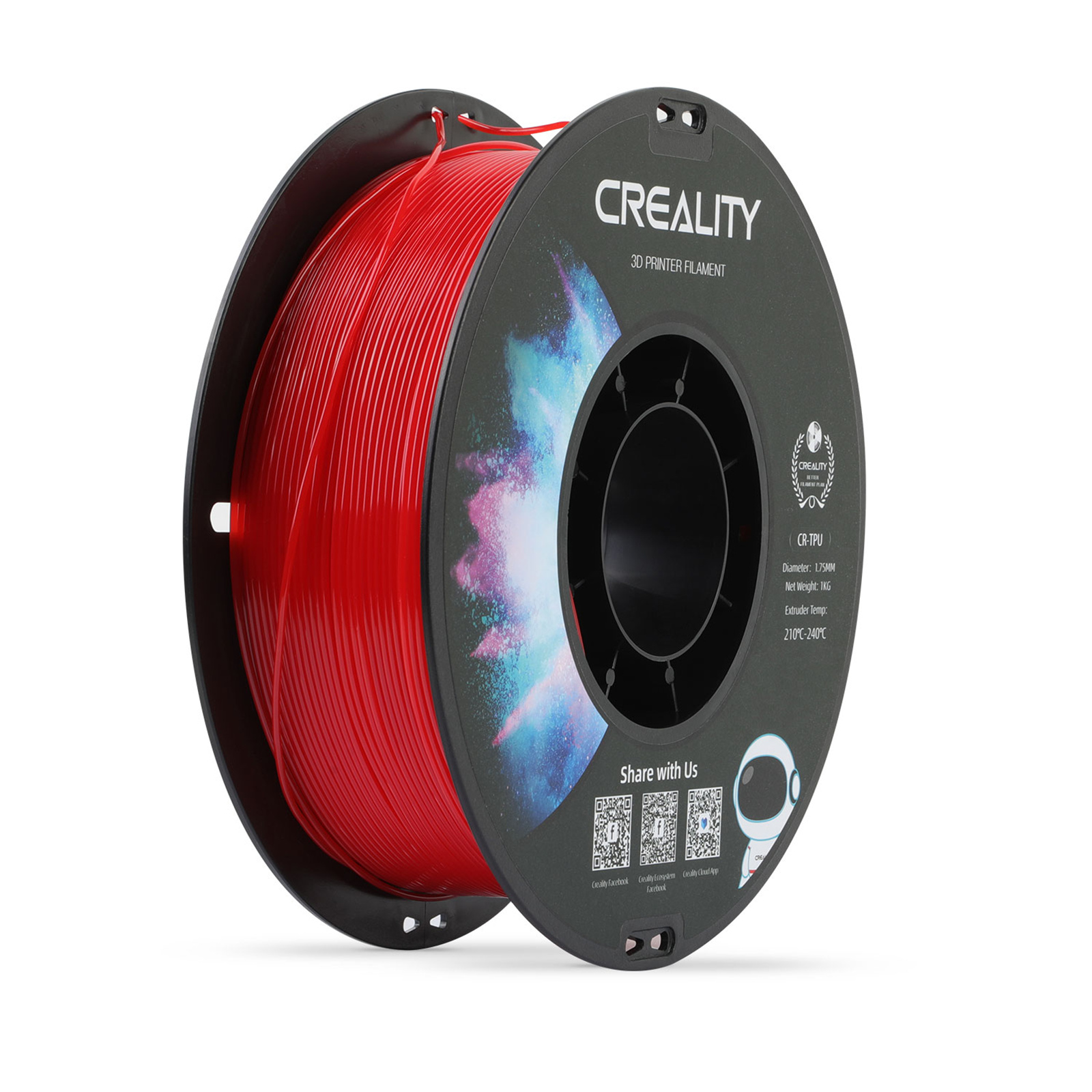 Creality CR-TPU Filament - Red 1kg Roll - 1.75mm