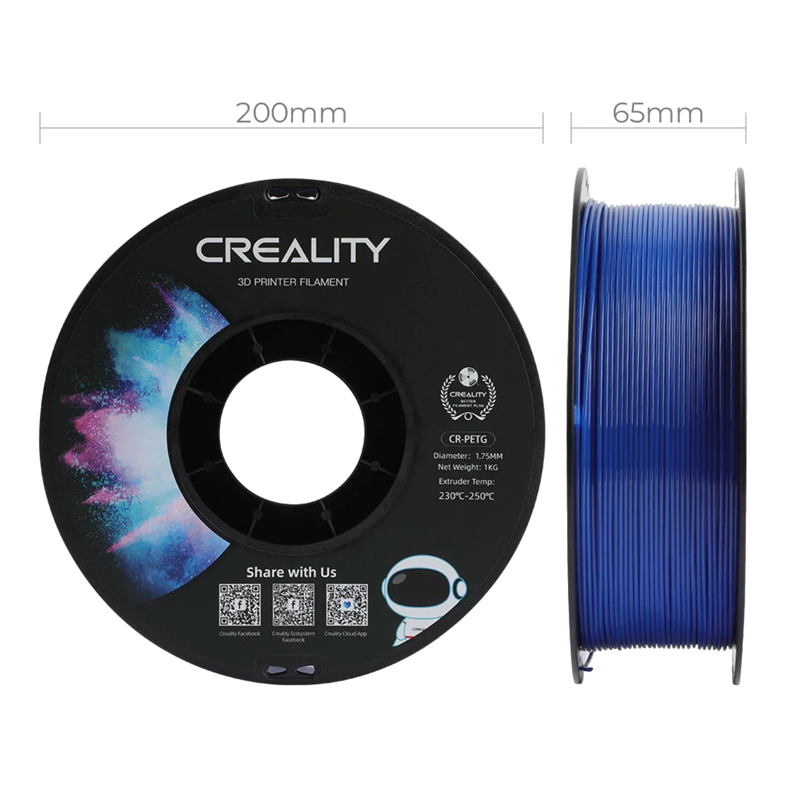 Creality CR-PETG Filament - Blue 1kg Roll - 1.75mm